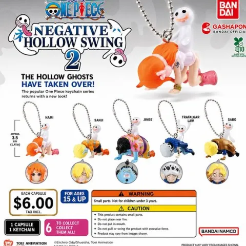 Bandai Gashapon One Piece Negative Hollow Swing Mascot 2 Gacha Keychain - 1 pc