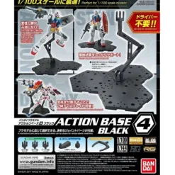 Bandai Hobby Gundam Action Base 4 Black Gunpla 1/100 Scale Display Stand