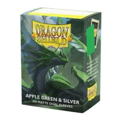 Dragon Shield Dual Matte Apple Green & Silver (100ct) Protective TCG Sleeves