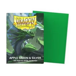 Dragon Shield Dual Matte Apple Green & Silver (100ct) Protective TCG Sleeves
