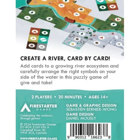 Firestarter Games: Downstream A River Building Game for Two - Strategy Card Game