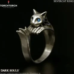 First 4 Figures Dark Souls Ring Collection: Silver Cat Ring (Men's Size 8.5)