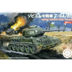 Fujimi Soviet WWII Medium Tank T-34/85 (Set of 2) 1/76 Scale Model Kit