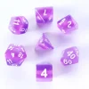 Galactic Dice Premium Dice Sets - Purple (Purple & White) Transparent Layer Acrylic Set of 7 Dice
