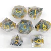 Galactic Dice Premium Dice Sets - Blue Liquid Core Sharp Resin Set of 7 Dice