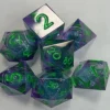 Galactic Dice Premium Dice Sets - Purple & Blue Liquid Core Sharp Resin Set of 7 Dice