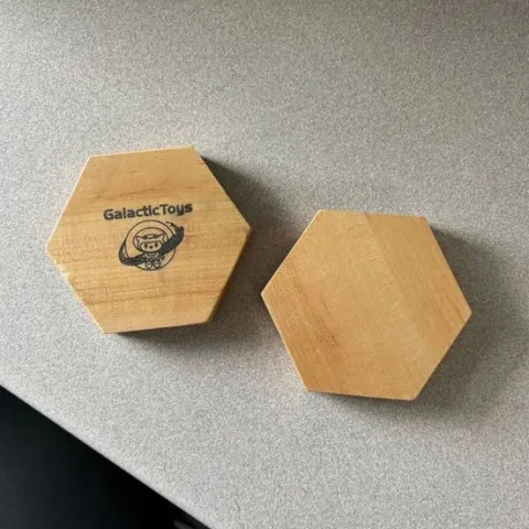 Galactic Toys Hexagonal Wooden Dice Tray - Figured Maple