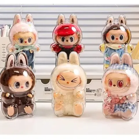 Labubu Plastic Clear Protective Case Cover Protector - Sitting Ver.