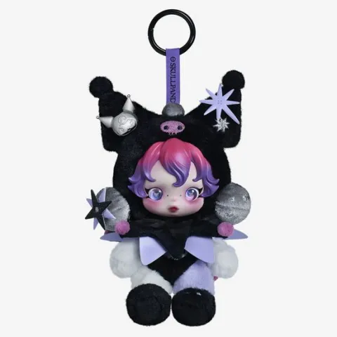 POP MART SKULLPANDA x Kuromi Plush Doll Pendant AUTHENTIC