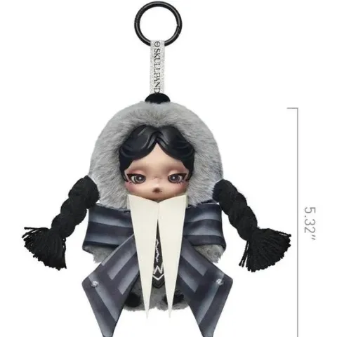 POP MART SKULLPANDA x Wednesday Nevermore Academy Plush Doll Pendant AUTHENTIC