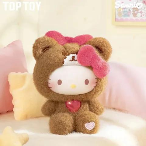 TOP TOY Sanrio Hello Kitty Teddy Pajamas Plush Keychain Blind Box