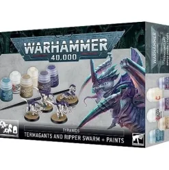 Warhammer 40k: Tyranids - Termagants and Ripper Swarm + Paints Set